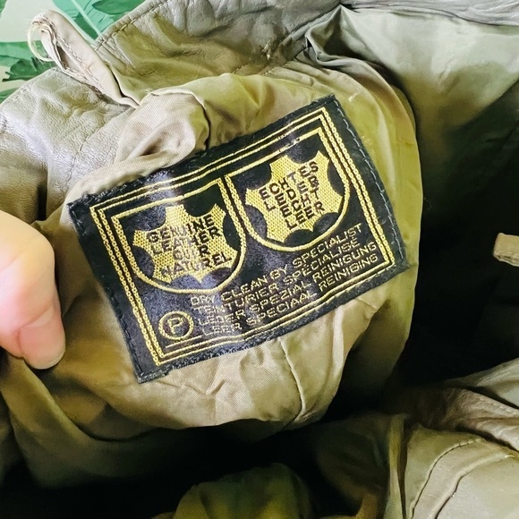 Vintage Olive Green Leather Pants Small High Rise - Picture 10 of 10